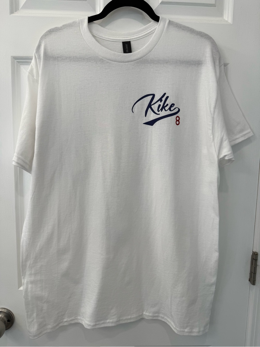 Kike Hernandez 💙White Short Sleeve Tee with Blue LA Cap … Dodgers - Picture 2 of 5